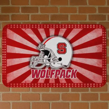 NC State Wolfpack Helmet Centerpiece Red Doormat