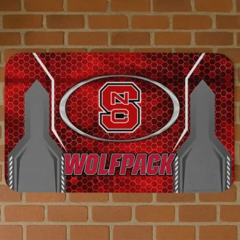 NC State Wolfpack Hexagon Oval Red Doormat
