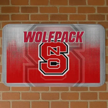NC State Wolfpack Pixel Blur Red Doormat