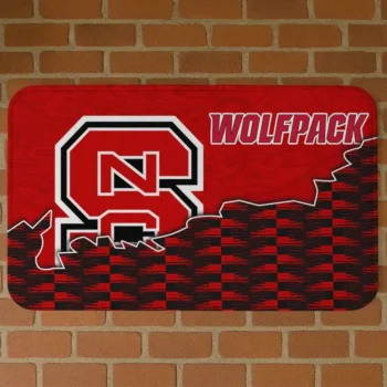 NC State Wolfpack Tribal Detailing Red Black Doormat