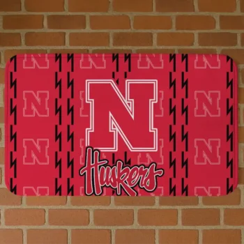 Nebraska Cornhuskers Bolt Row Red Doormat