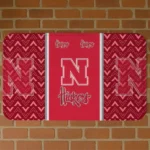 Nebraska Cornhuskers Chevron Stack Red Doormat