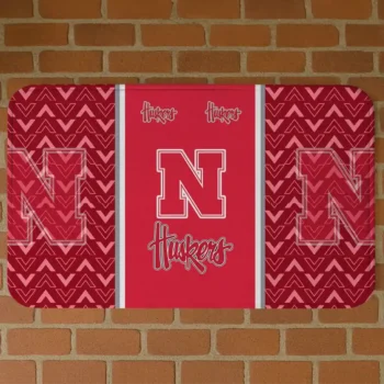 Nebraska Cornhuskers Chevron Stack Red Doormat