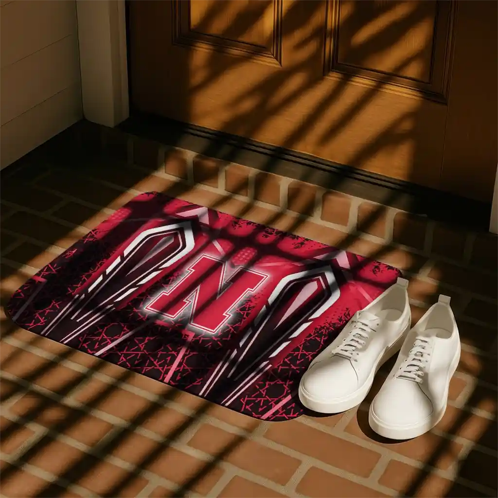 nebraska-cornhuskers-graphic-stripes-red-doormat-trendy.webp