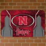 Nebraska Cornhuskers Hexagon Oval Red Doormat