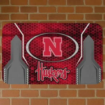 Nebraska Cornhuskers Hexagon Oval Red Doormat