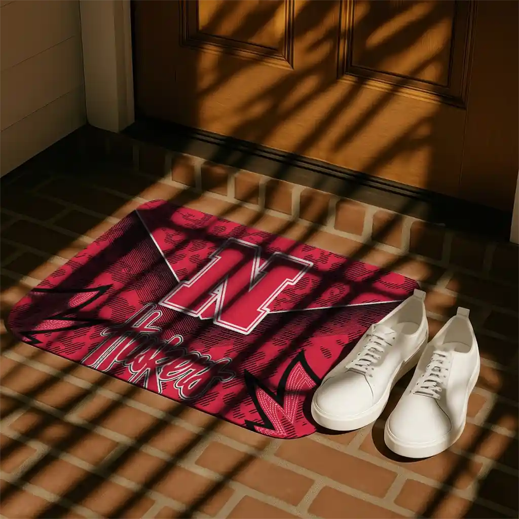 nebraska-cornhuskers-layered-lines-red-doormat-trendy.webp