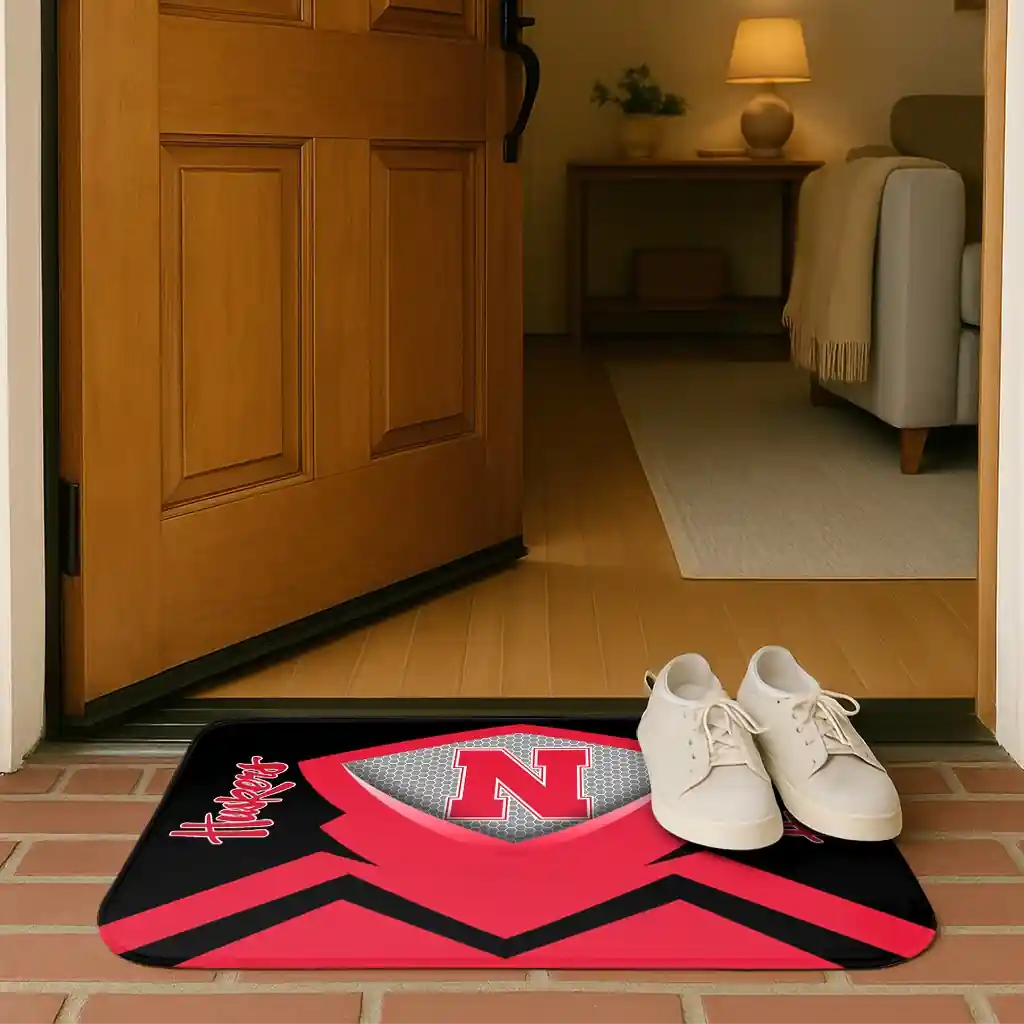 nebraska-cornhuskers-ninja-mesh-red-doormat-fashion-forward.webp