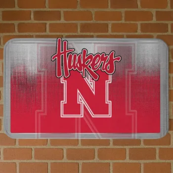 Nebraska Cornhuskers Pixel Blur Red Doormat