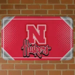 Nebraska Cornhuskers Silver Halftone Red Doormat