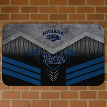 Nevada Wolf Pack Chevron Points Blue Black Doormat