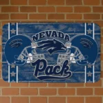 Nevada Wolf Pack Helmet Illustration Blue Doormat