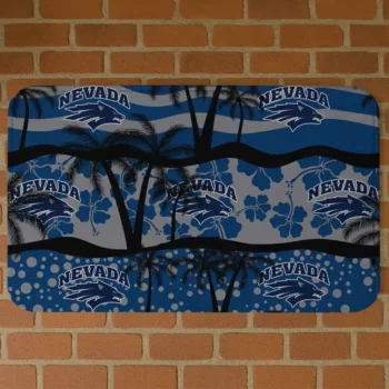 Nevada Wolf Pack Palm Silhouette Blue Black Doormat
