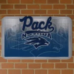 Nevada Wolf Pack Pixel Blur Blue Doormat