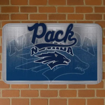Nevada Wolf Pack Pixel Blur Blue Doormat