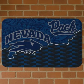 Nevada Wolf Pack Tribal Detailing Blue Black Doormat