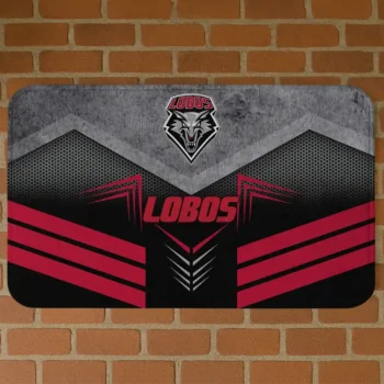 New Mexico Lobos Chevron Points Red Black Doormat