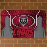 New Mexico Lobos Hexagon Oval Red Doormat