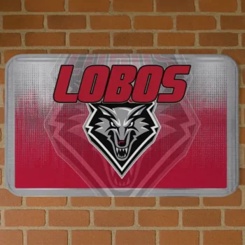 New Mexico Lobos Pixel Blur Red Doormat