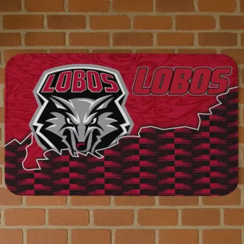 New Mexico Lobos Tribal Detailing Red Black Doormat