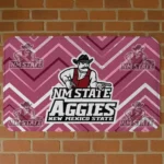 New Mexico State Aggies Chevron Geometrics Crimson Doormat