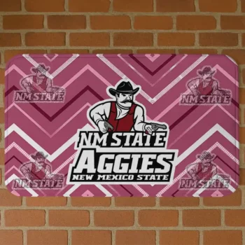 New Mexico State Aggies Chevron Geometrics Crimson Doormat