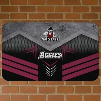 New Mexico State Aggies Chevron Points Crimson Black Doormat