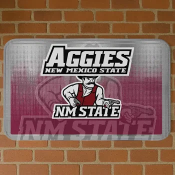 New Mexico State Aggies Pixel Blur Crimson Doormat