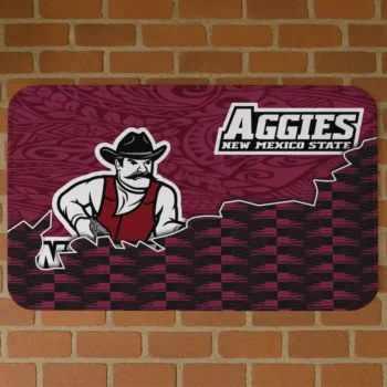 New Mexico State Aggies Tribal Detailing Crimson Black Doormat