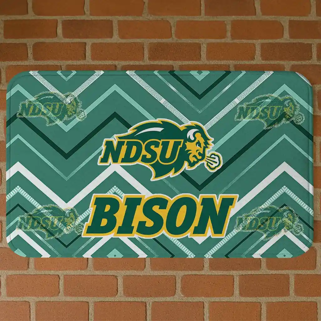 north-dakota-state-bison-chevron-geometrics-green-doormat-best-selling.webp north dakota state bison chevron geometrics green doormat best selling