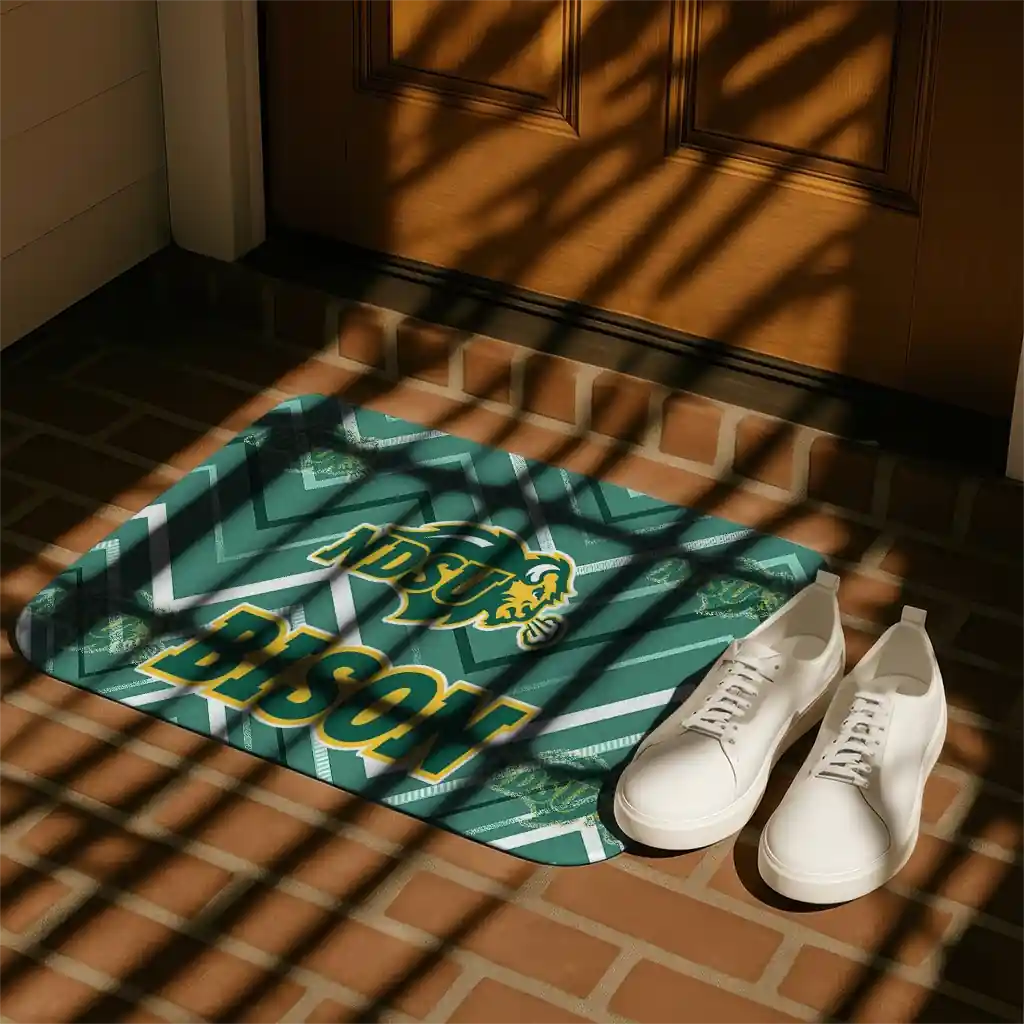 north-dakota-state-bison-chevron-geometrics-green-doormat-trendy.webp