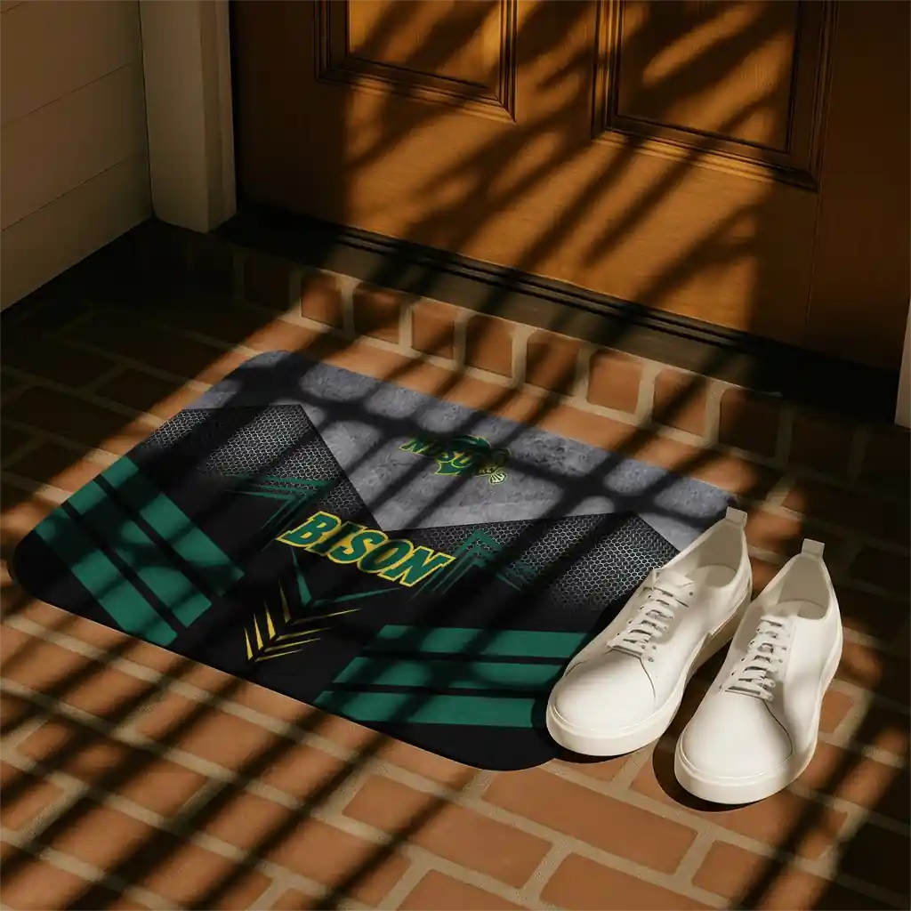 north-dakota-state-bison-chevron-points-green-black-doormat-trendy.webp