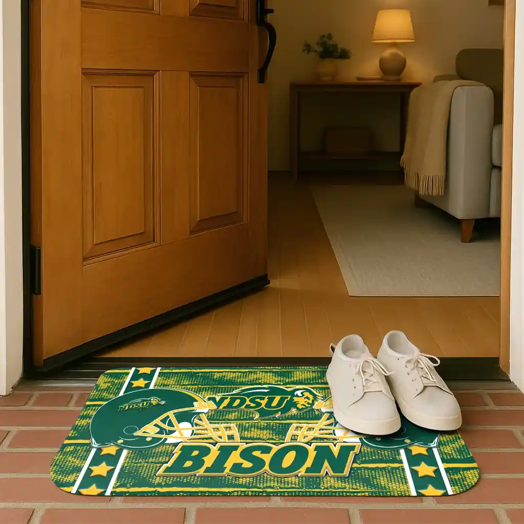 north-dakota-state-bison-helmet-illustration-green-doormat-fashion-forward.webp