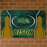 North Dakota State Bison Hexagon Oval Green Doormat
