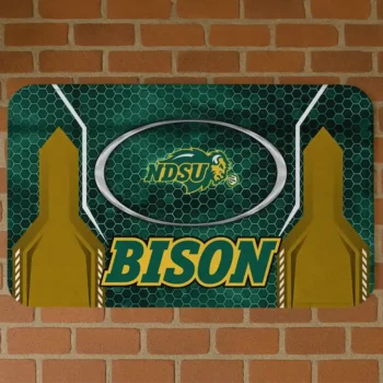 North Dakota State Bison Hexagon Oval Green Doormat