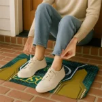 north-dakota-state-bison-hexagon-oval-green-doormat-best-selling.webp