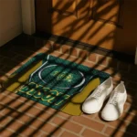 north-dakota-state-bison-hexagon-oval-green-doormat-best-selling.webp