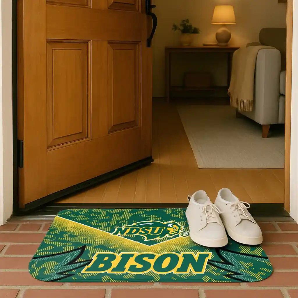 north-dakota-state-bison-layered-lines-green-doormat-fashion-forward.webp