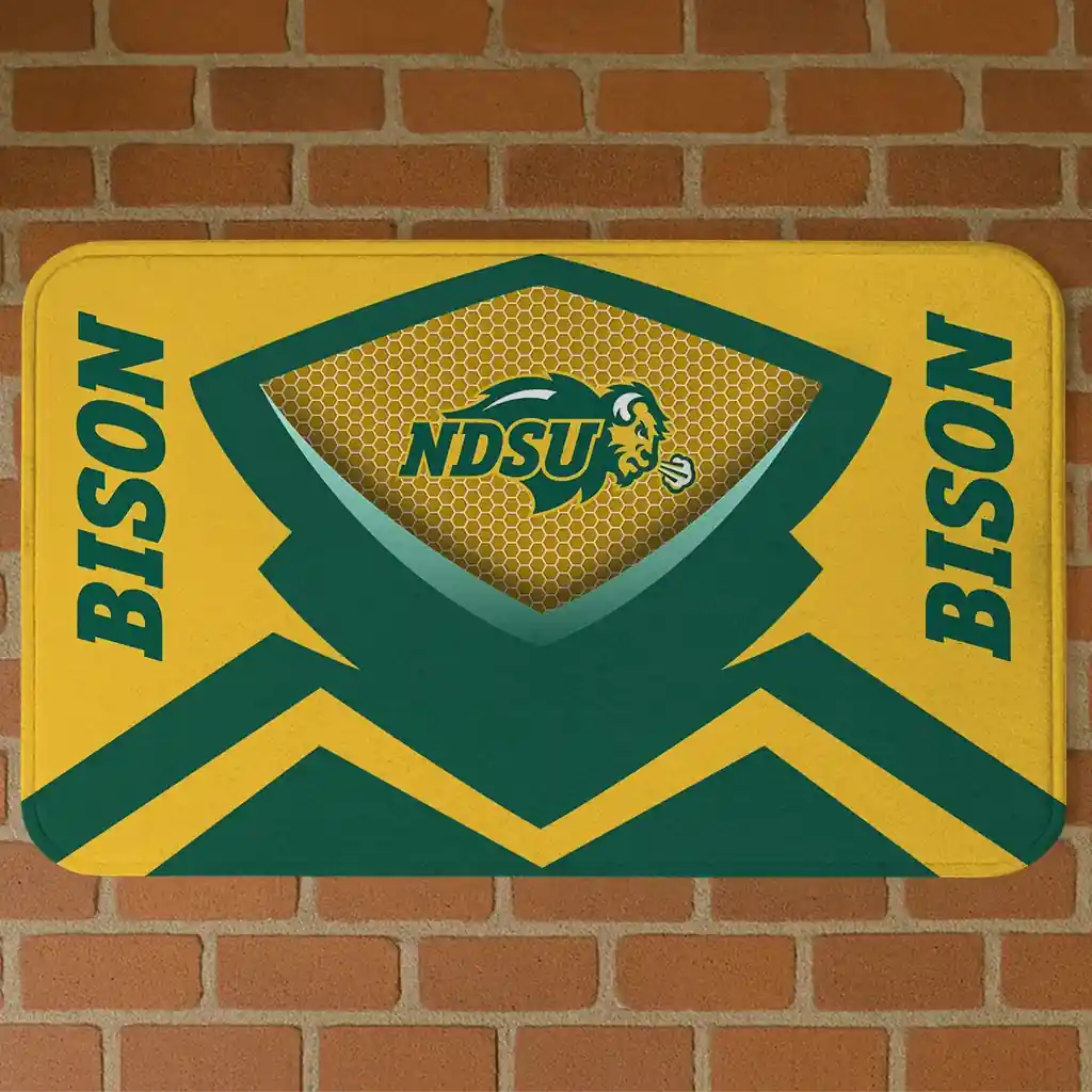 north-dakota-state-bison-ninja-mesh-green-doormat-best-selling.webp north dakota state bison ninja mesh green doormat best selling