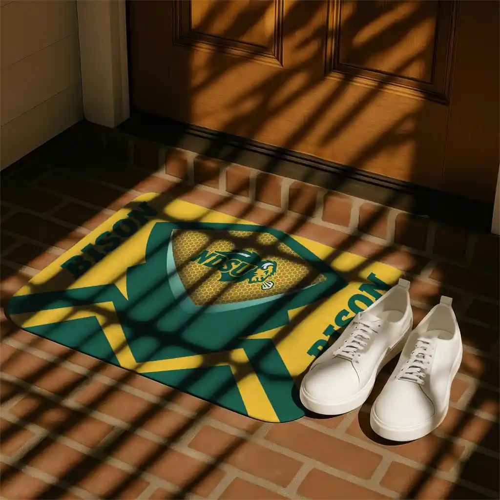 north-dakota-state-bison-ninja-mesh-green-doormat-trendy.webp