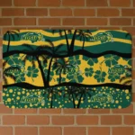 North Dakota State Bison Palm Silhouette Green Black Doormat