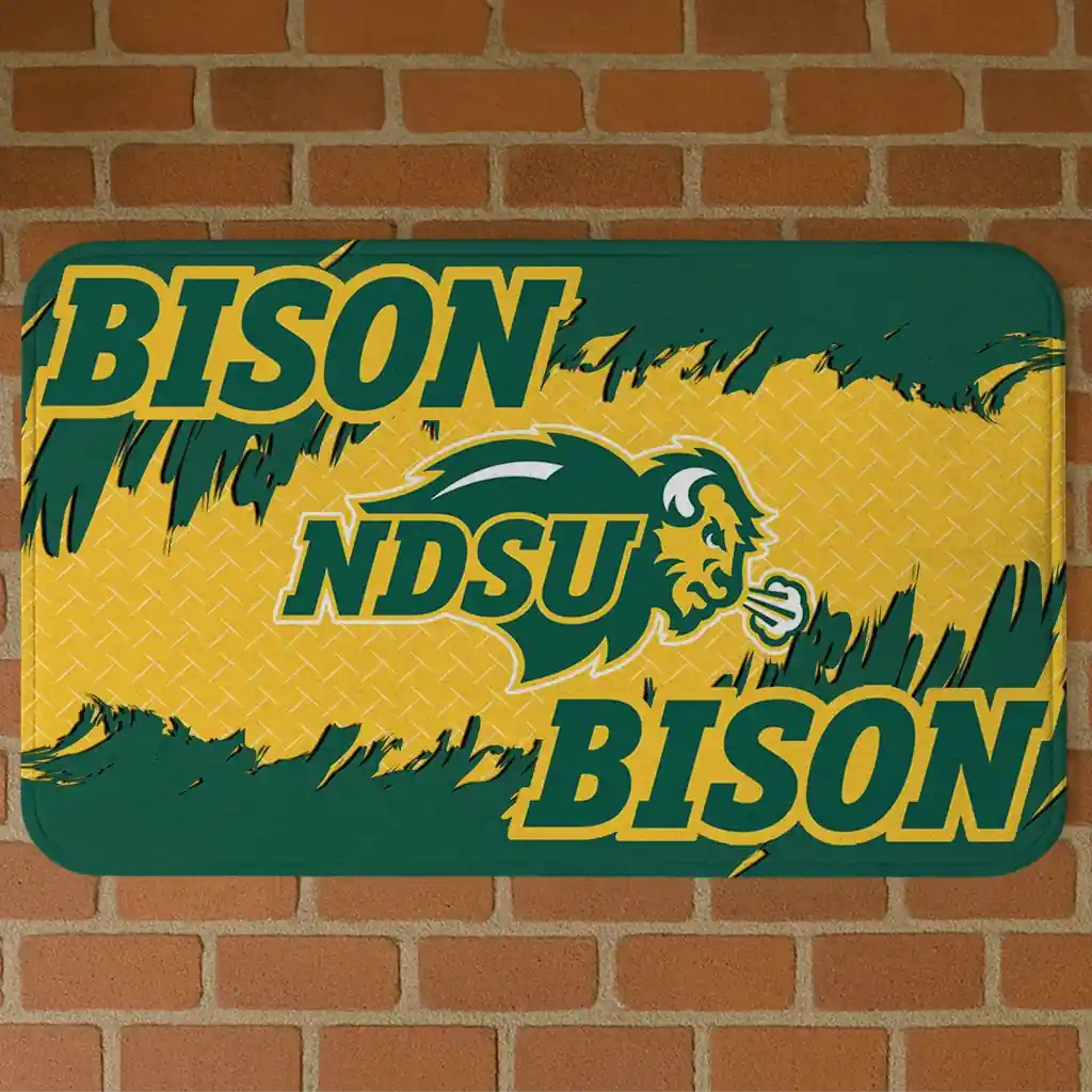 north-dakota-state-bison-plate-rip-green-doormat-best-selling.webp north dakota state bison plate rip green doormat best selling