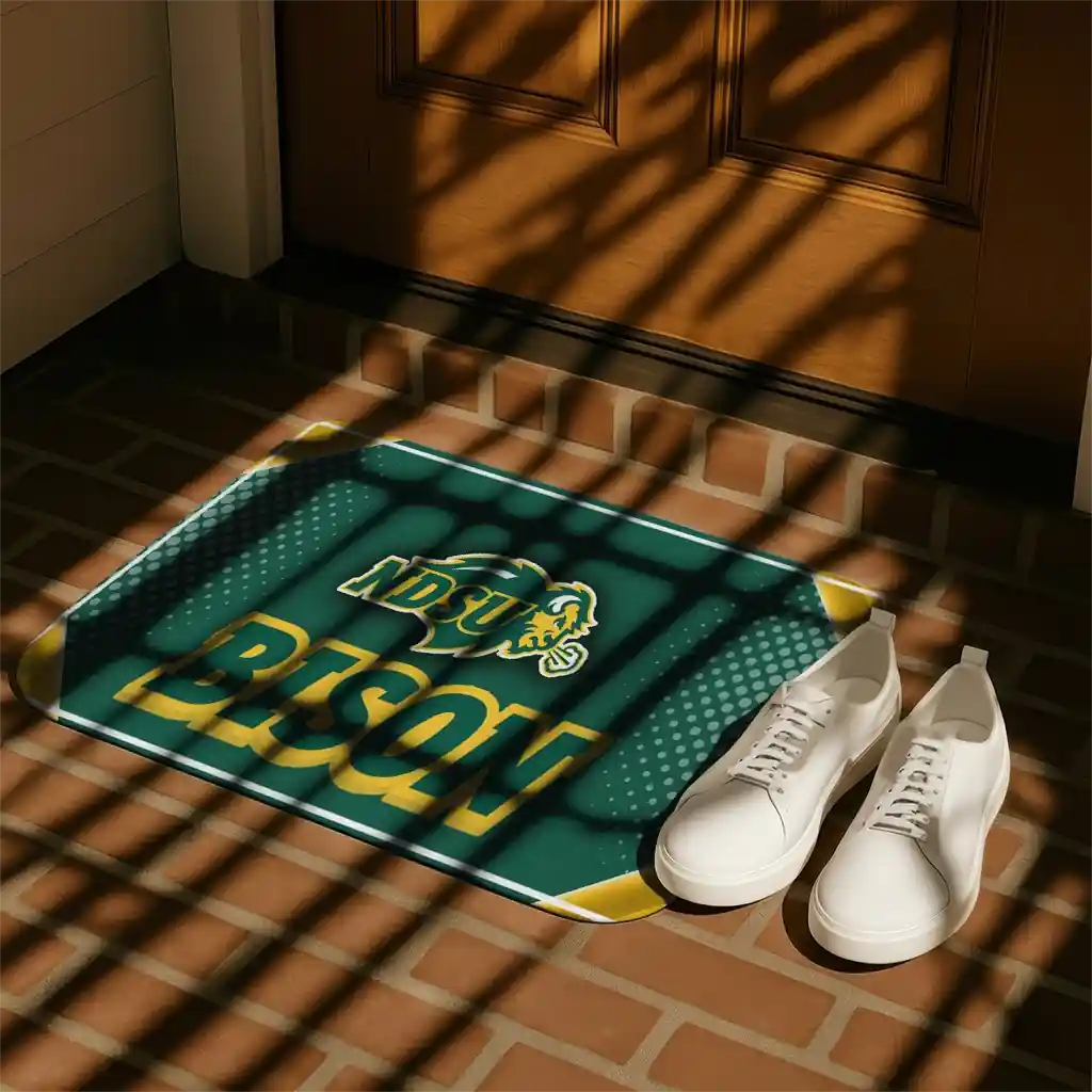 north-dakota-state-bison-silver-halftone-green-doormat-trendy.webp
