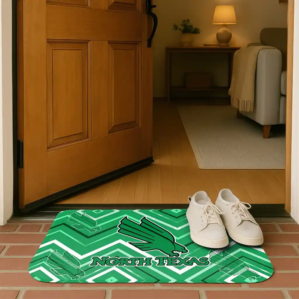 north-texas-mean-green-chevron-geometrics-green-doormat-fashion-forward.webp