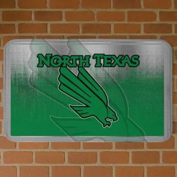 North Texas Mean Green Pixel Blur Green Doormat