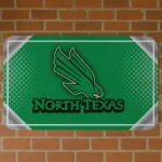 North Texas Mean Green Silver Halftone Green Doormat