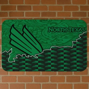 North Texas Mean Green Tribal Detailing Green Black Doormat