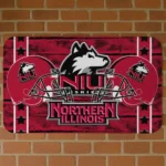Northern Illinois Huskies Helmet Illustration Red Doormat