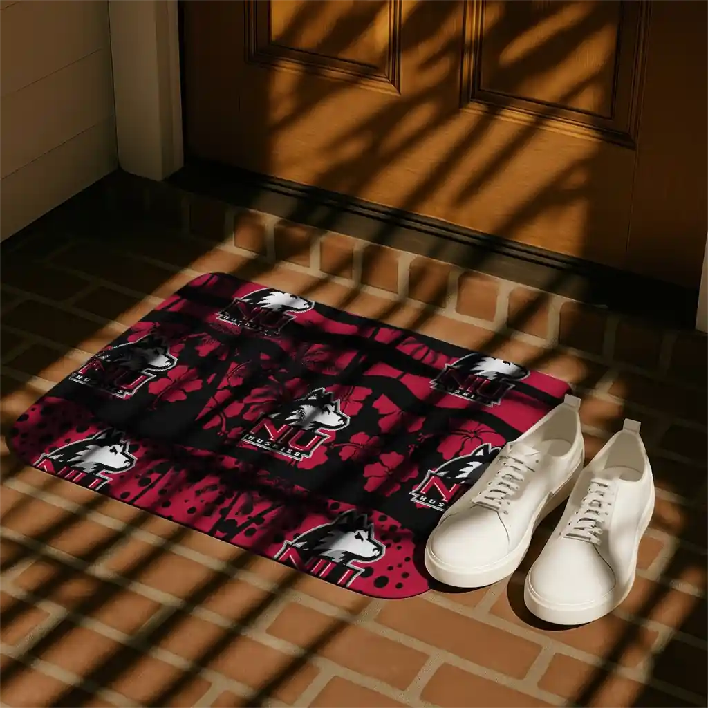 northern-illinois-huskies-palm-silhouette-red-black-doormat-trendy.webp