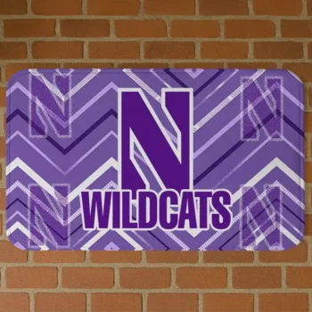 Northwestern Wildcats Chevron Geometrics Purple Doormat